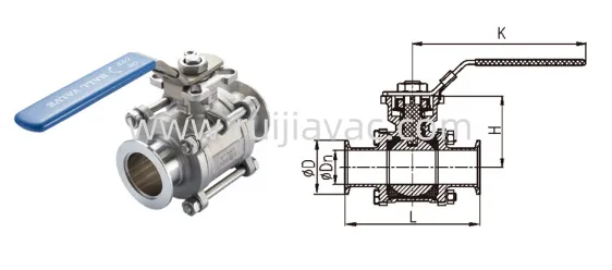 kf 3-pieces vacuum quickloading ball valves