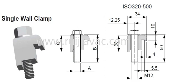 ISO Aluminium Single Wall Clamp